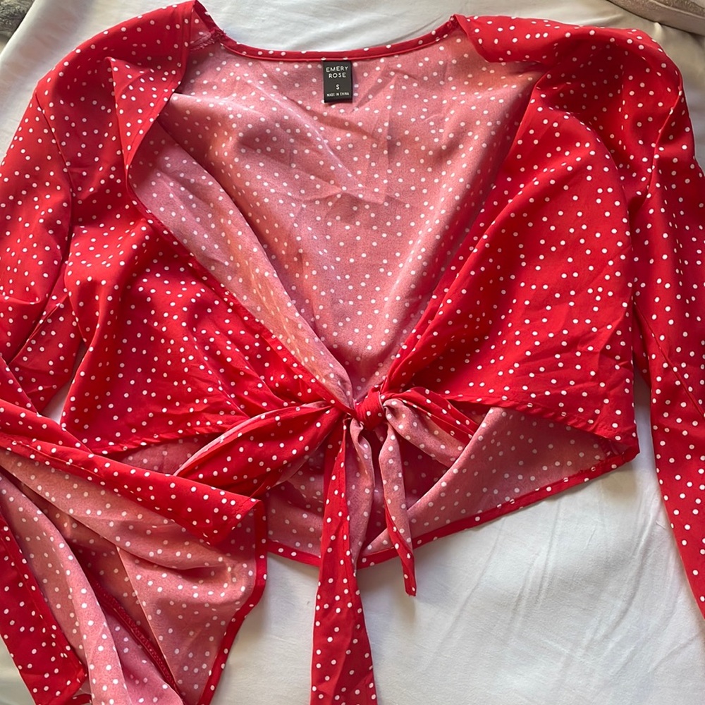 Red Tie Up Crop ❤️